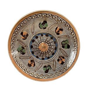 Pottery Plate from Kuwait Middle Eastern Art Home Decor, 6.5”